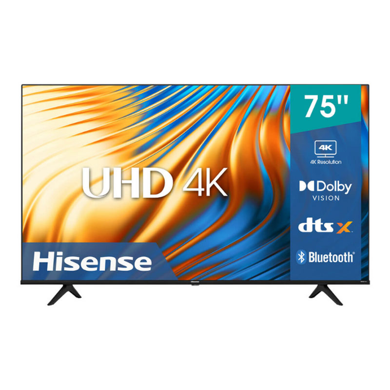 Hisense 75" ULED UHD 4K Smart TV with A6 Series with Dolby Vision HDR, DTS Virtual X, Sports & Game Modes, Voice Remote, Dual band Wifi 75A6H/K