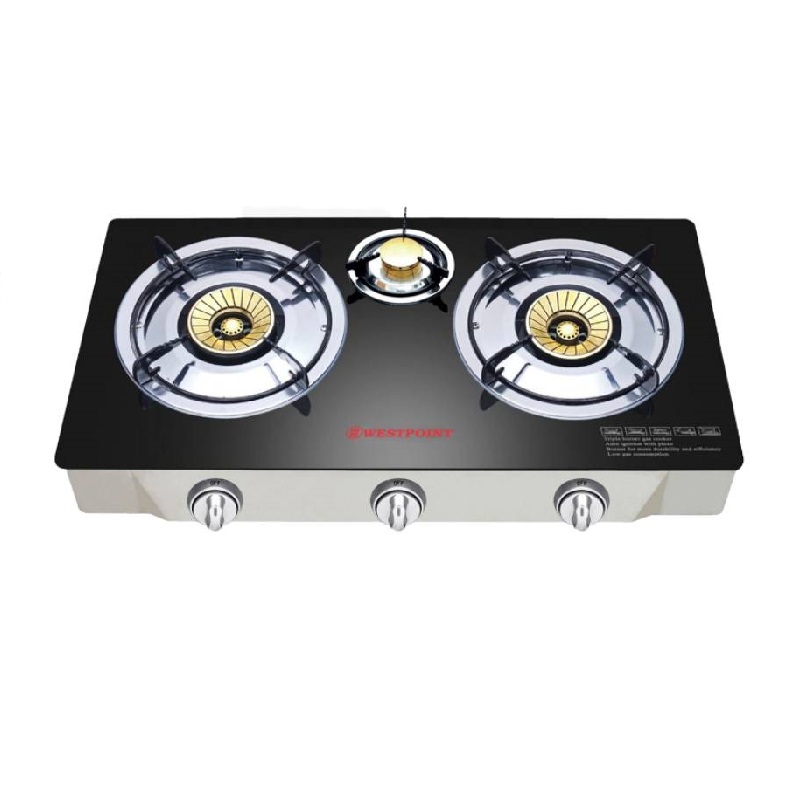 Westpoint Gas Stove 3 Burner Glass Top WTIL-3817.GIG